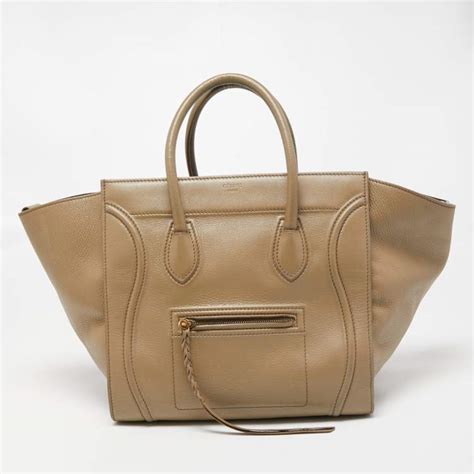 Luggage phantom handbag Celine Beige in Suede 